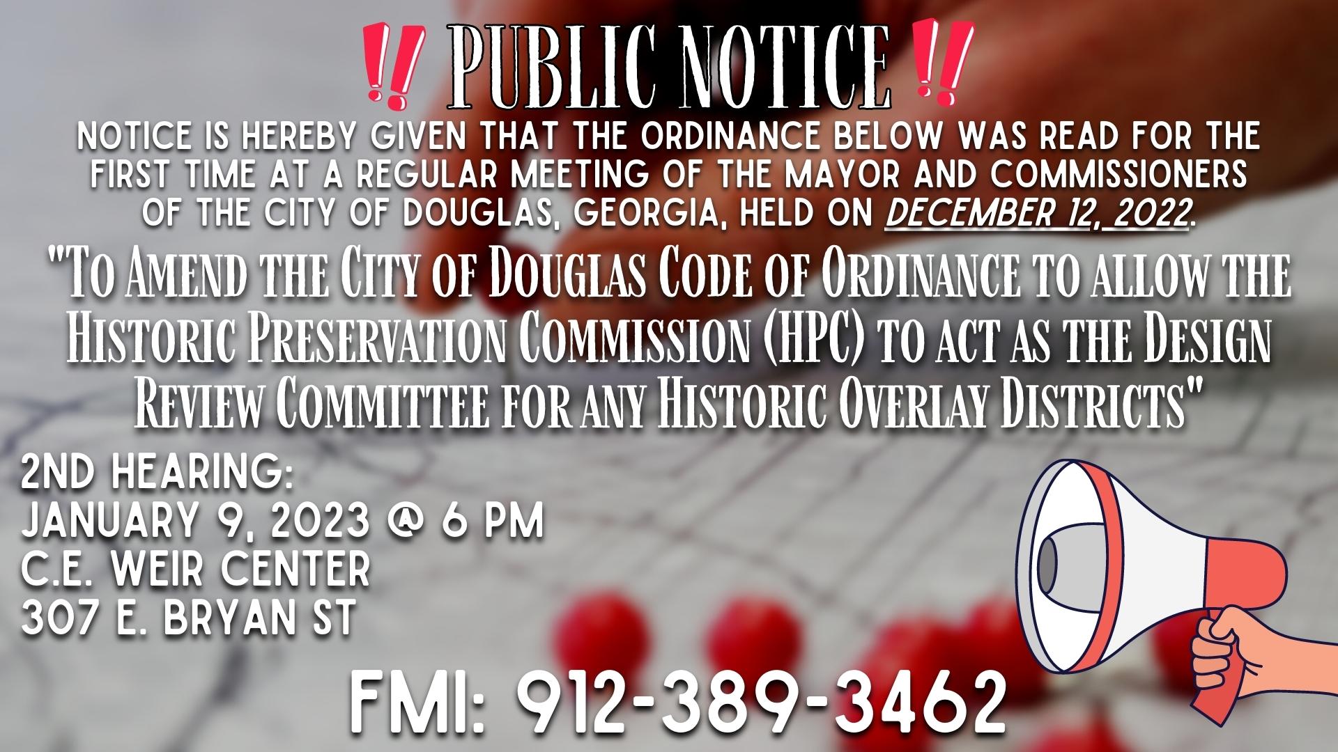 Public Notice - HPC Design Review Committee