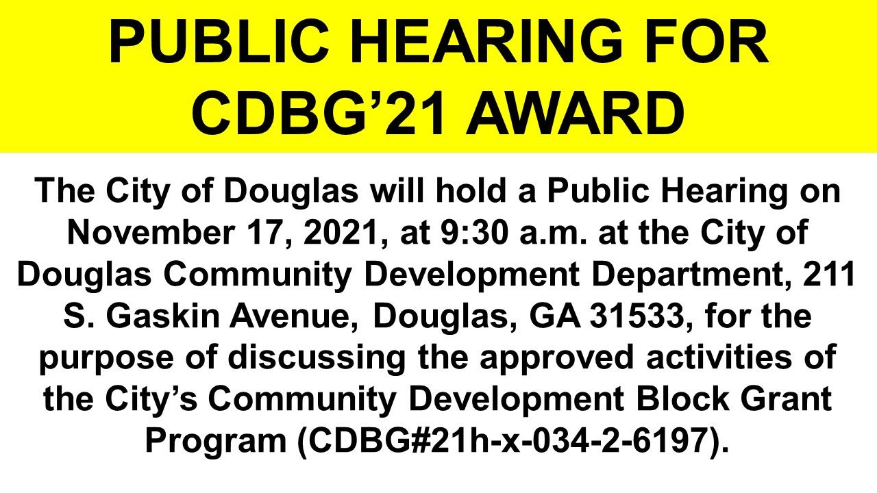 Public Notice - CDBG21 Public Hearing