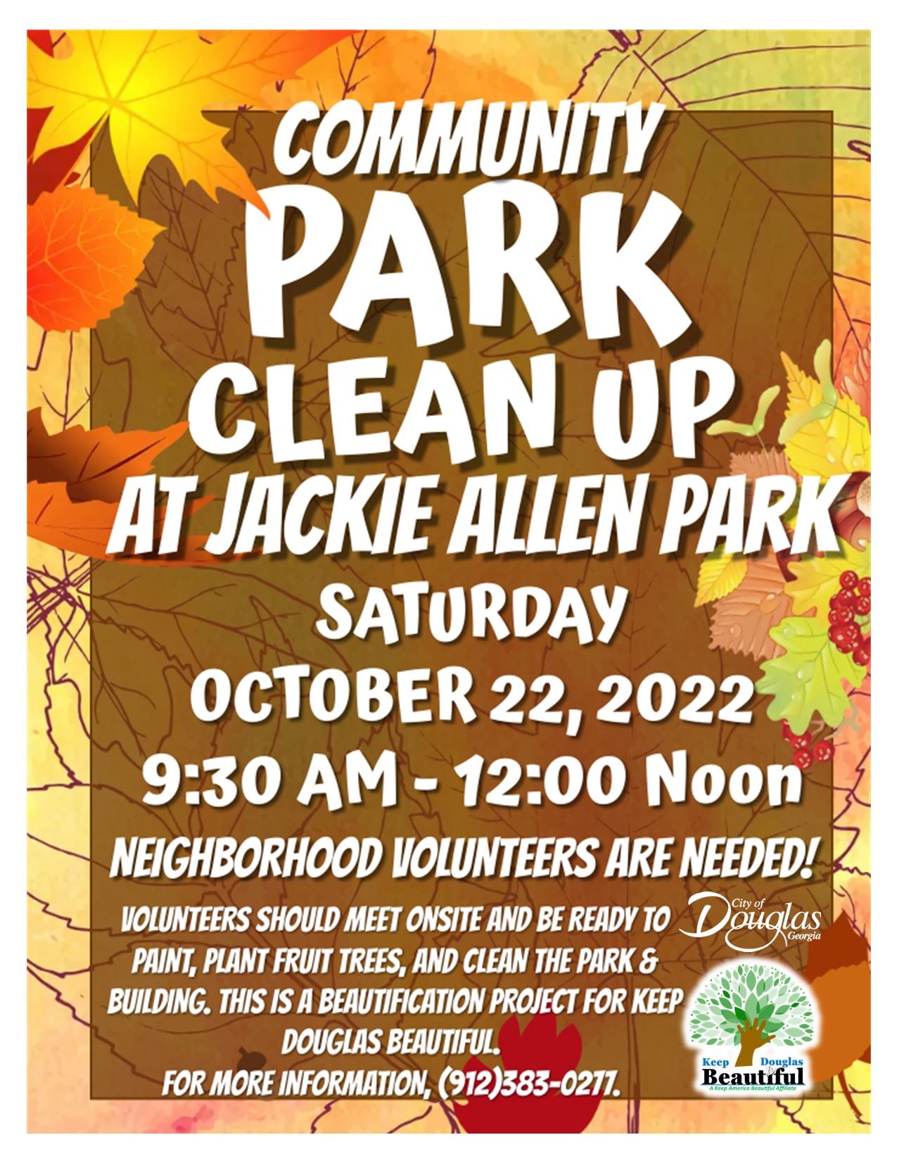 Jackie Allen Park Cleanup Flyer
