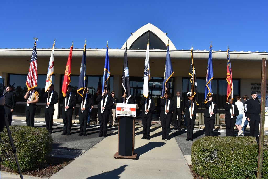 Image of NJROTC as they Presented the Colors for the ceremony