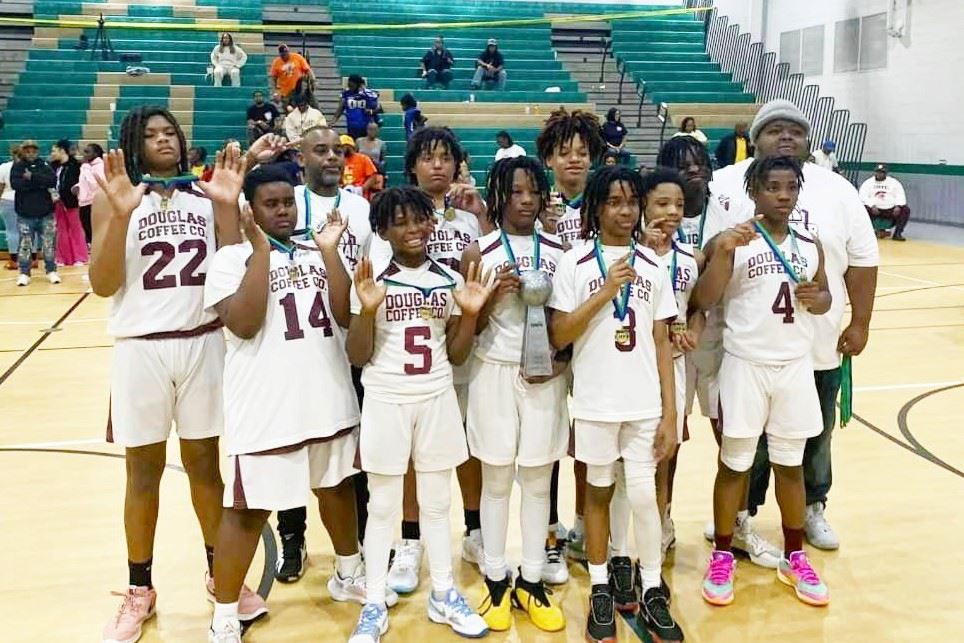 Image of young boys on a basketball team