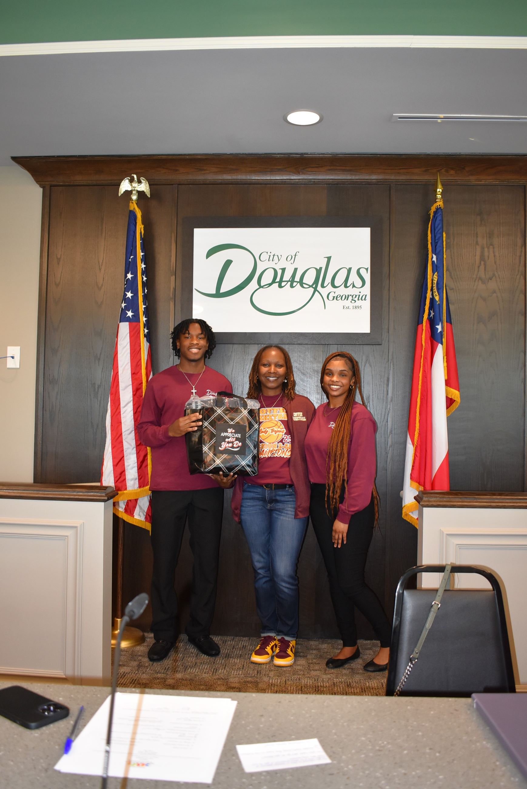 Jeremiah Bazell Coach Tasha Kellogg and Destiny Henderson