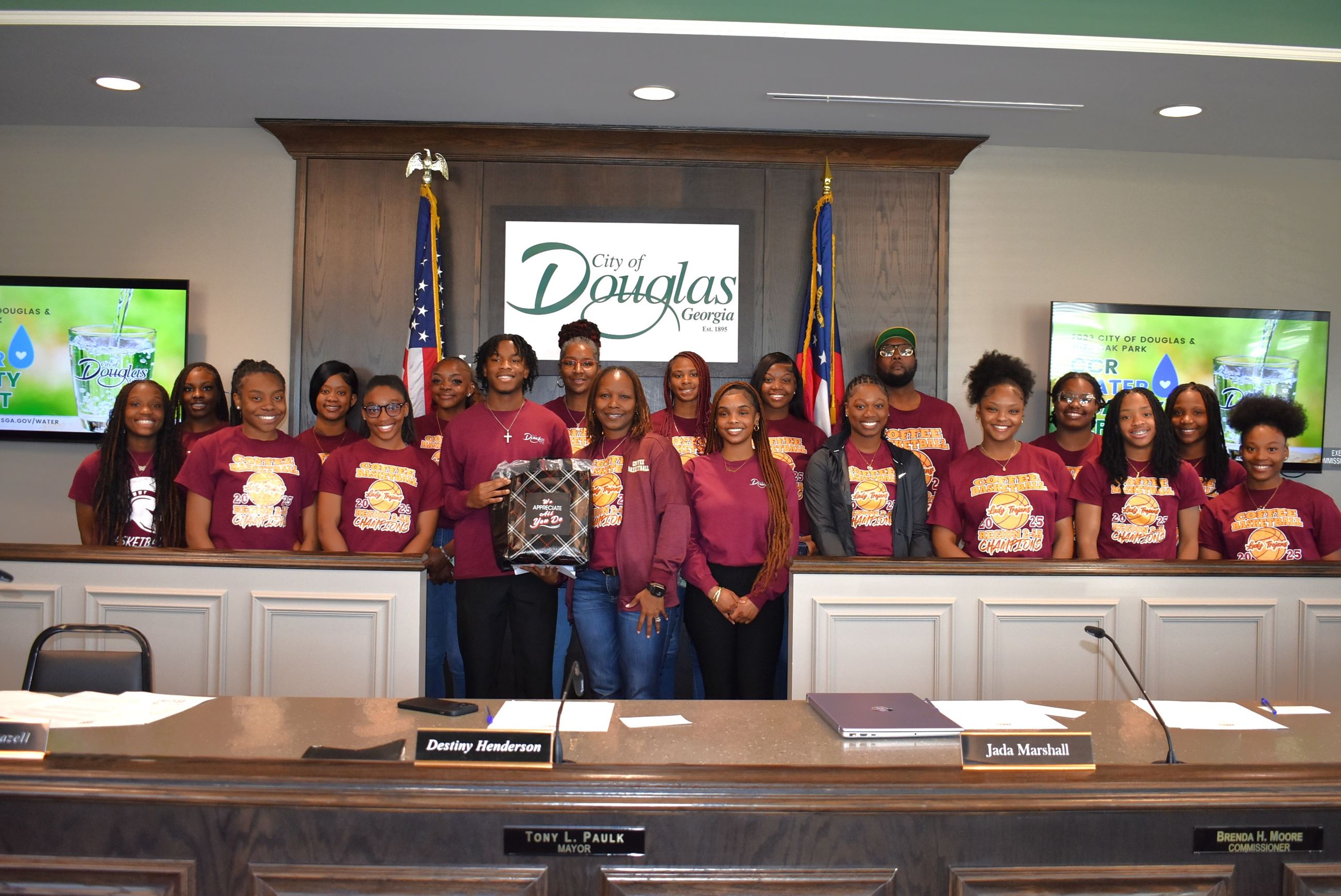 Youth Council with CHS Girls Basketball Team
