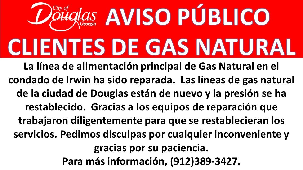 Public Notice - Natural Gas Customers BACK UP SPANISH