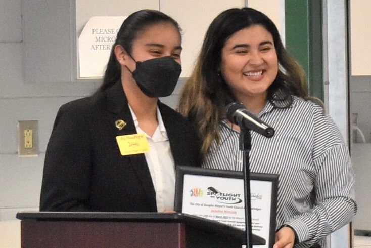 Photo of Outstanding Youth Council member and Outstanding Community Member