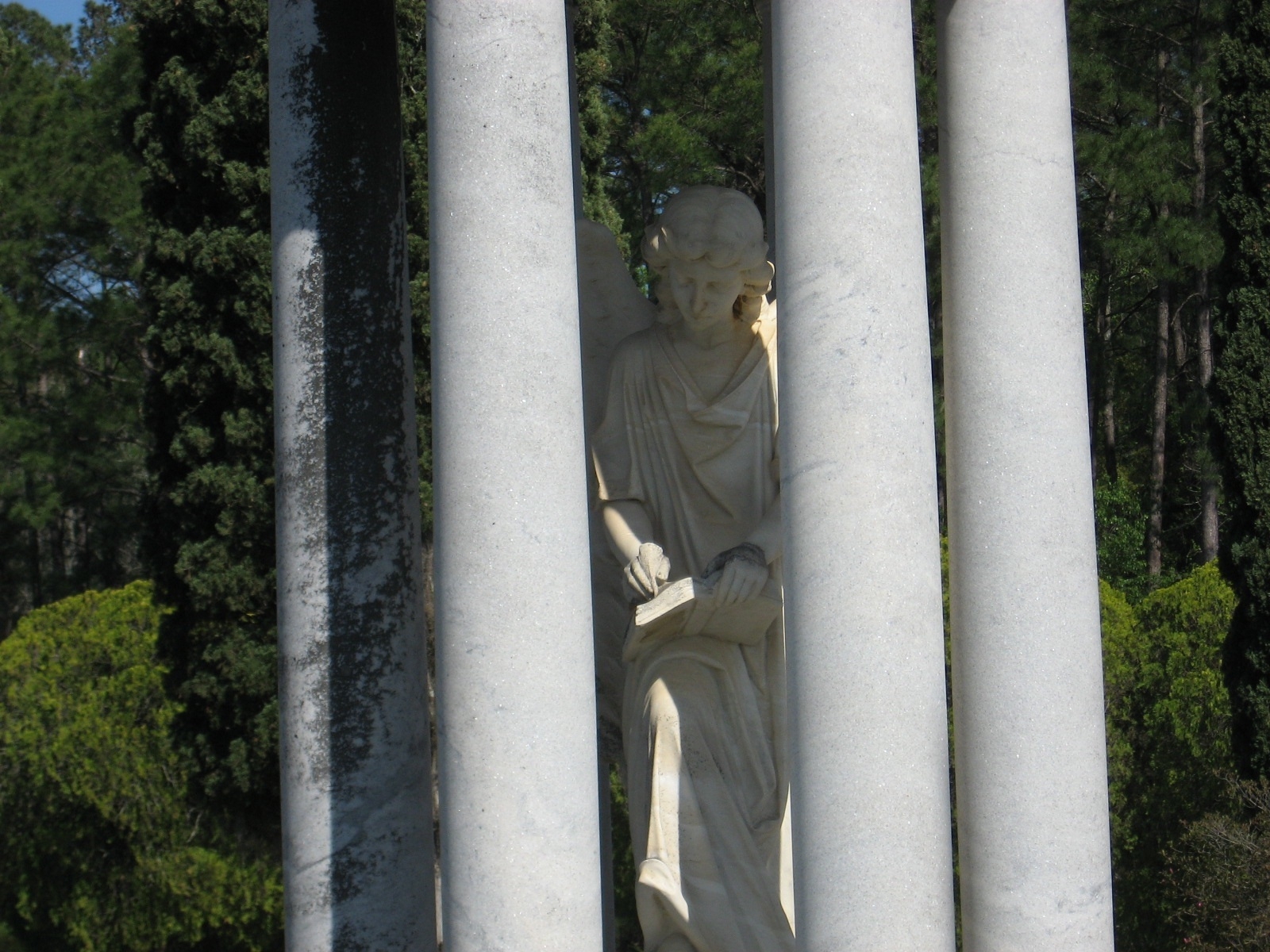 An angel monument at Douglas City Cemetery